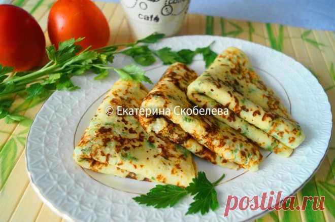 Блины с сыром и зеленью рецепт с фотографиями