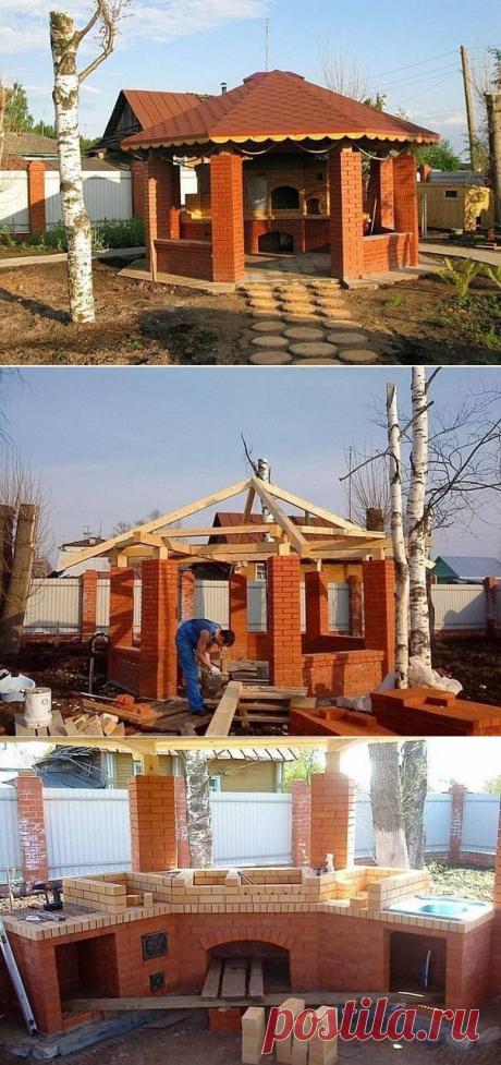 КРАСИВАЯ И УДОБНАЯ ЛЕТНЯЯ ОТКРЫТАЯ КУХНЯ | СВОИМИ РУКАМИ | Самоцветик