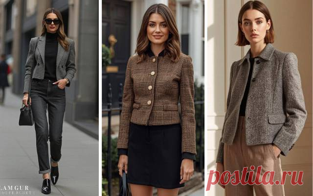 Твидовые жакеты с идеальной посадкой на осень 2025 — Гармония в тебе