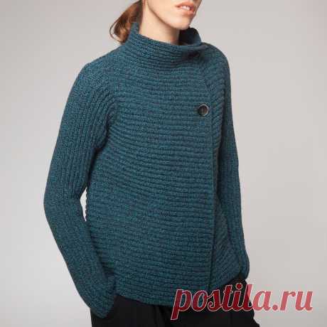Женский шерстяной кардиган FSQ20A Turquoise от Fisherman Out of Ireland | IRISH WOOL