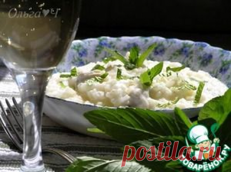 Ванильное ризотто с курицей, маскарпоне и мятой - кулинарный рецепт