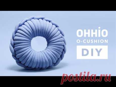 HOW TO HAND CROCHET A ROUND CUSHION WITH OHHIO BRAID | CHUNKY DIY