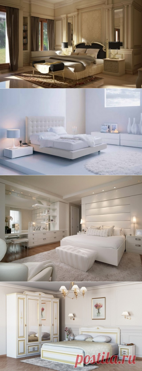Стильная спальня в белом цвете