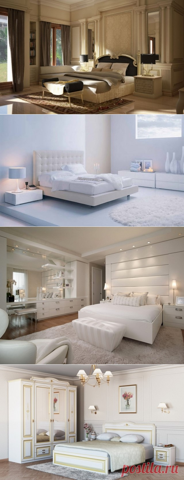 Стильная спальня в белом цвете