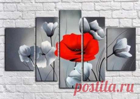 Купить модульные картины цветы + подарок всем!