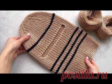 Тренд 2022!🔥 Мастер-класс самая простая балаклава спицами резинкой 1 на 1 на любой размер!