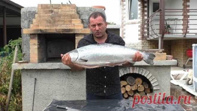 РЫБА СЁМГА на МАНГАЛЕ. ШАШЛЫК из РЫБЫ по-Кавказски