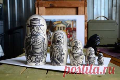 Русская Матрешка Бабушка Деревянные вложенные куклы Чума | Etsy