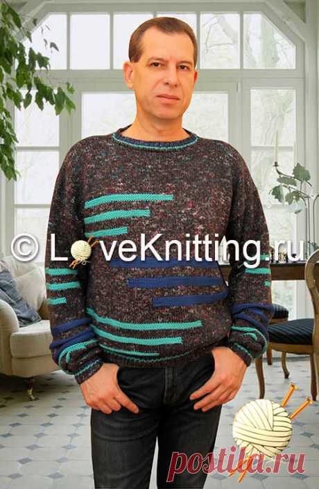 Пуловер c полосами | Loveknitting.ru