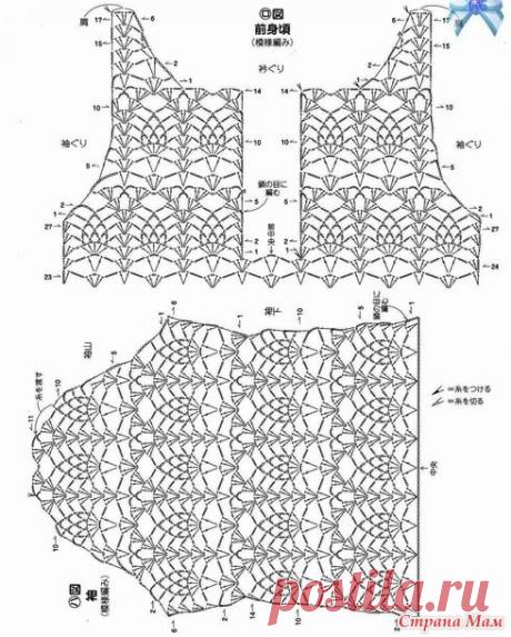 Туника из секционной пряжи узором ананас. - ВЯЗАНАЯ МОДА+ ДЛЯ НЕМОДЕЛЬНЫХ ДАМ - Страна Мам