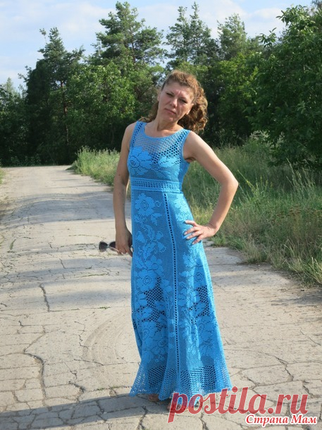 Выхожу из "подполья")))Мое платье в пол филейкой. - Вязание - Страна Мам