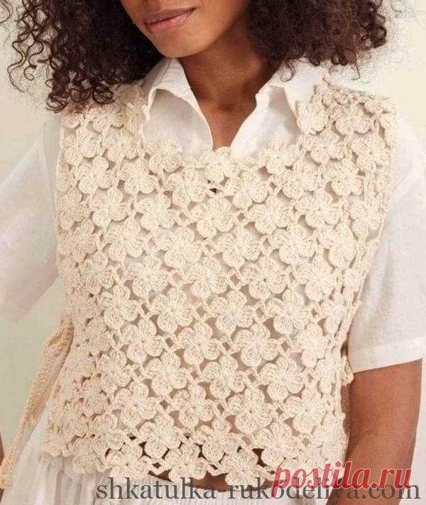 Жилет гачком для жінок Жилет гачком новий спосіб в'язання