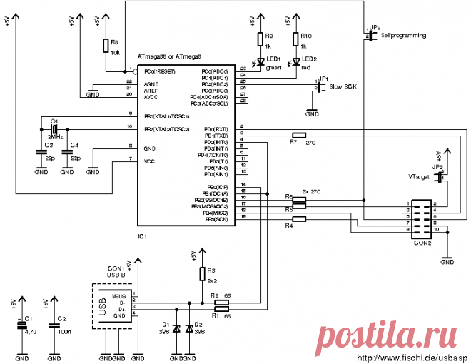USBasp - USB programmer for Atmel AVR controllers - fischl.de