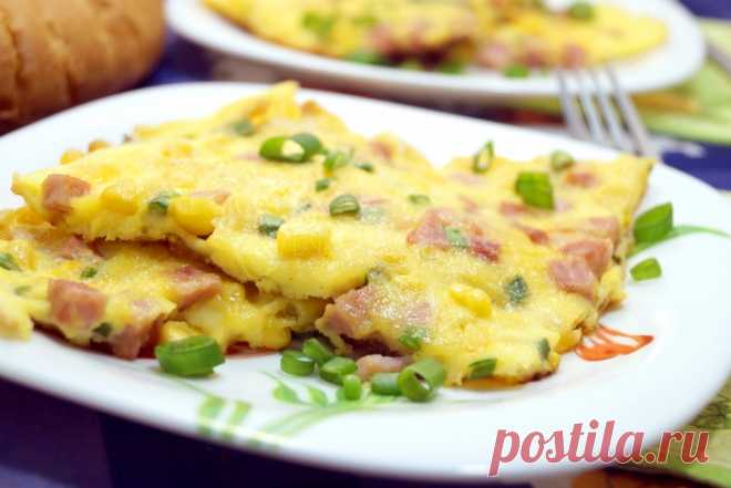 Омлет с колбасой и кукурузой «Бонди» – Рецепт с фото. Рецепты. Вторые блюда. Блюда с яйцами, с сыром, молоком