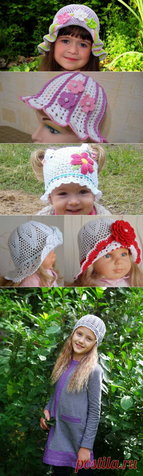 Вязание панамок для девочек крючком схемы