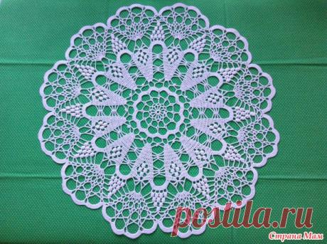 Ажурная салфетка "Зефирное вдохновение ". Подробный МК в фотографиях. Схема и полное описание. Советы по накрахмаливанию. - Вяжем вместе он-лайн - Страна Мам