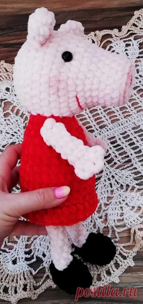 PDF Свинка Пеппа крючком. FREE crochet pattern; Аmigurumi doll patterns. Амигуруми схемы и описания на русском. Вязаные игрушки и поделки своими руками #amimore - Peppa Pig, свинка, поросёнок, свинья, поросенок.
