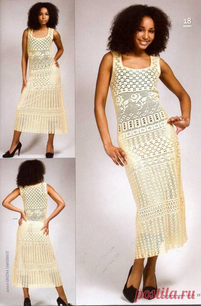 Белое платье с розами (много узоров).