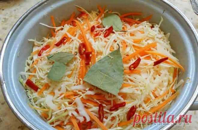 Домашний рецепт очень вкусной хрустящей маринованной капусты на зиму
