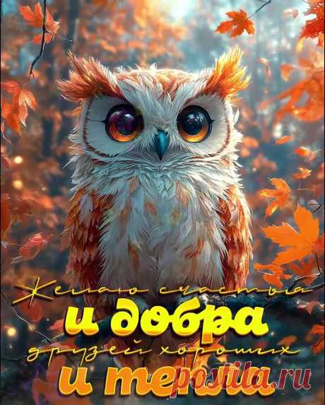 Осенняя открытка доброго дня с пожеланием счастья