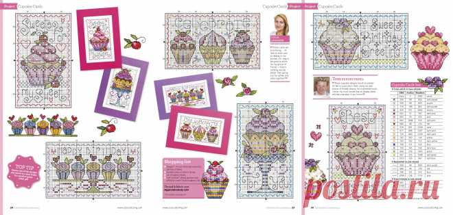 Журнал The World of Cross Stitching 259'2017 "Cupcake Card" chart
7371x3508