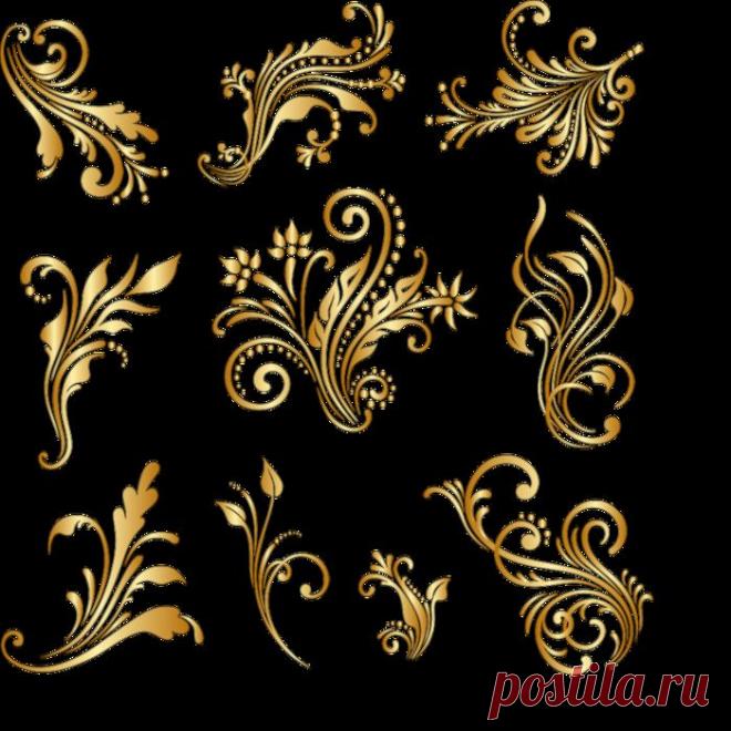 Золотые элементы для дизайна..