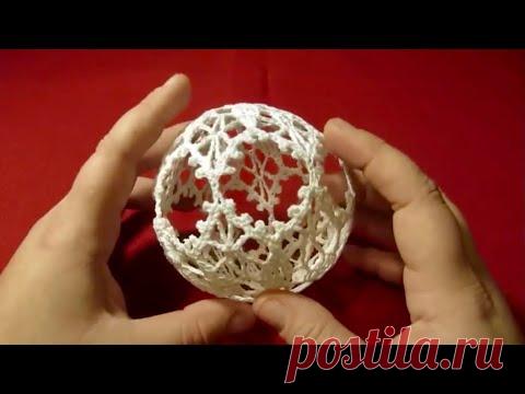 Шар на елку, Новогодний шар крючком _Crochet Christmas ball #вяжемкрючком #новогоднийшар