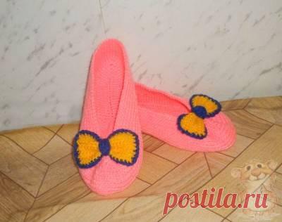 Как связать тапочки крючком