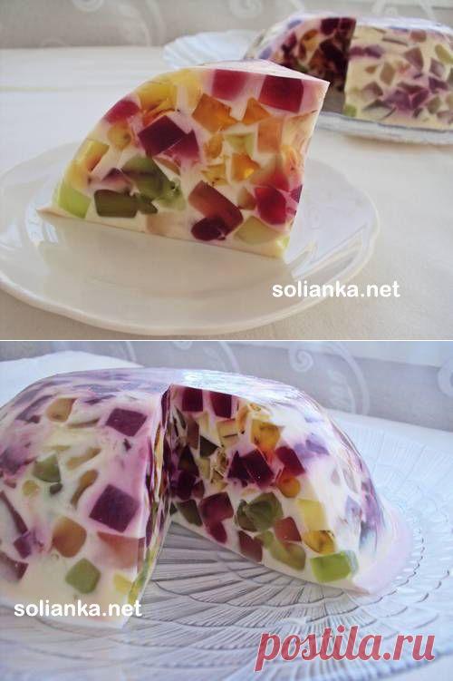 Торт "Битое стекло" - просто и вкусно. Замечательный летний десерт!