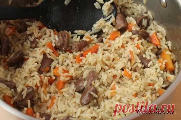 Плов с куриными сердечками