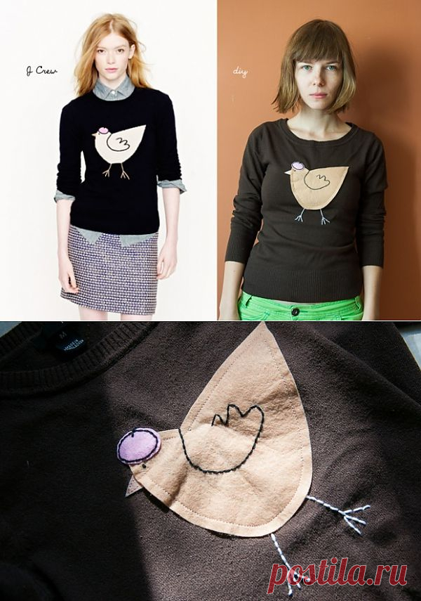 Повтор свитера J Crew (DIY) / Аппликации / Модный сайт о стильной переделке одежды и интерьера