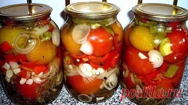 ПОМИДОРЫ С ЛУКОМ В МАСЛЕ / Весёлая кулинария