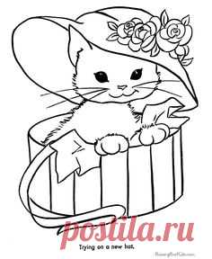cat color pages printable | Free Printable Cat Coloring Pages 003