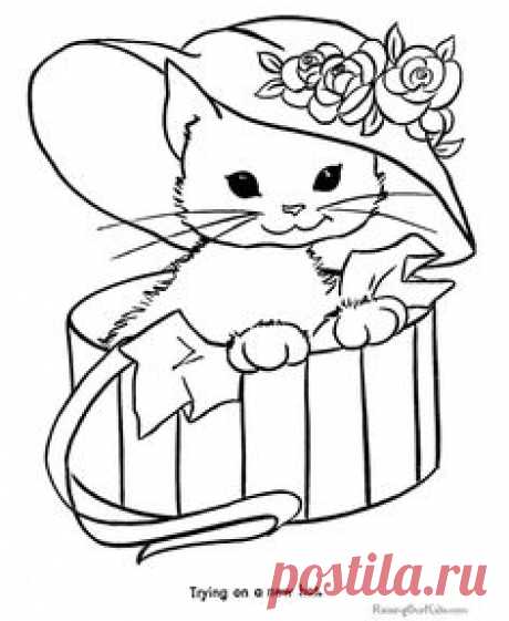cat color pages printable | Free Printable Cat Coloring Pages 003
