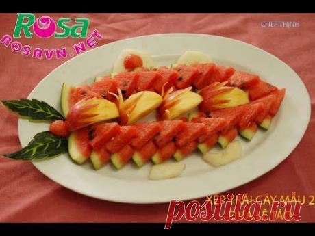 Trang trí đĩa trái cây lạnh -  xếp trái cây dĩa - www.rosavn.net