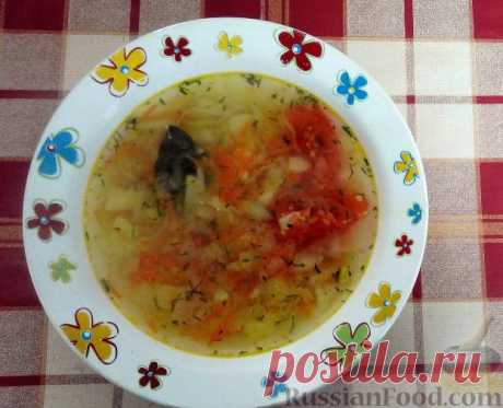 Рецепт: Постные щи из свежей капусты, с солёными помидорами на RussianFood.com