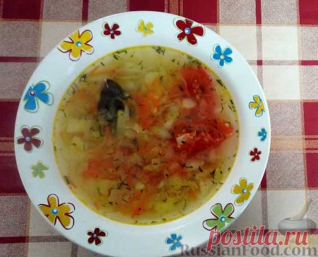 Рецепт: Постные щи из свежей капусты, с солёными помидорами на RussianFood.com