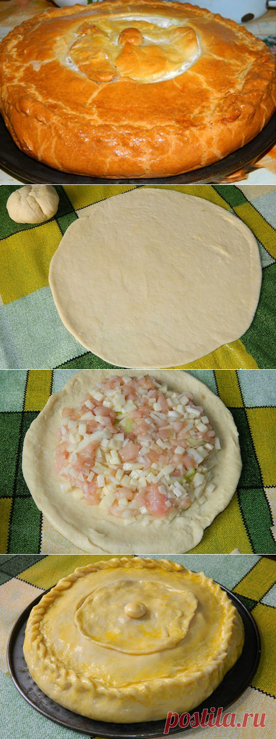 Пирог с курицей на сливках