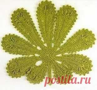 Схемы листиков крючком