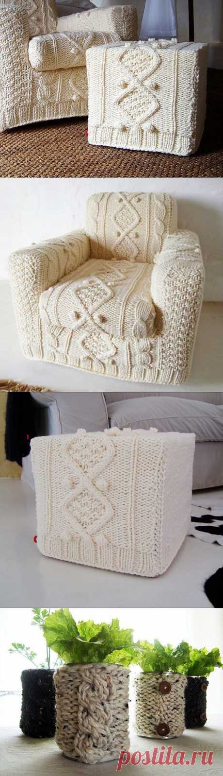 Чехлы для мебели ручной вязки | HandMade Idea