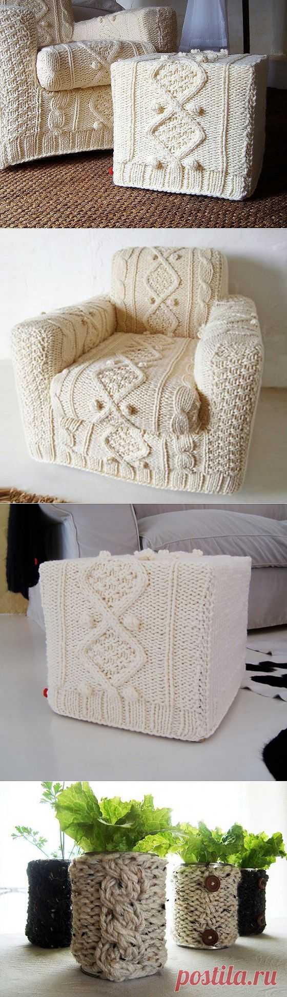 Чехлы для мебели ручной вязки | HandMade Idea