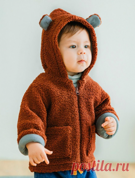 Пальто с капюшоном из флиса Bear Ear | Унисекс - Pinkie Luma