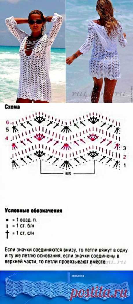 Туника крючком «Королева пляжа» » Сайт &quot;Ручками&quot; - делаем вещи своими руками
