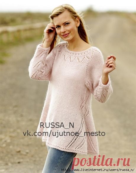 Пуловер спицами "Pastel Elegance" by DROPS Design