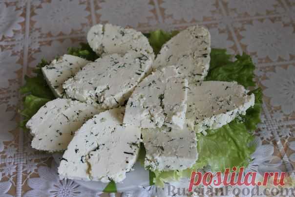 Рецепт: Домашний сыр с зеленью и чесноком на RussianFood.com