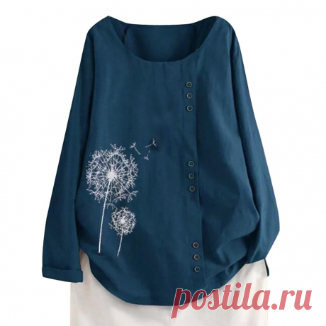 397.82руб. 15% СКИДКА|Женские туфли большого Размеры льняные блузы свободного покроя размера плюс Размеры с принтом с длинными рукавами и пуговицами для детей; Туника рубашка Blusas Mujer De Moda 2021 Новый|Блузки| | АлиЭкспресс Покупай умнее, живи веселее! Aliexpress.com