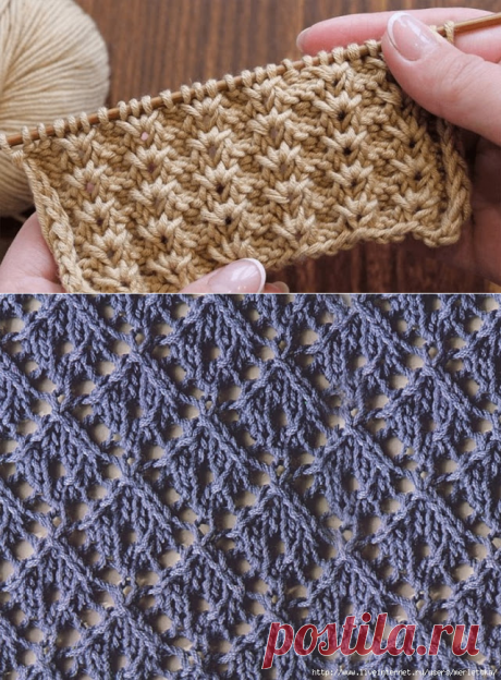 Два симпатичных узора спицами