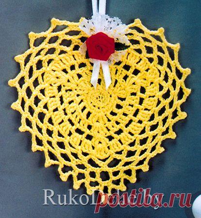 Вязаная крючком подвеска ''Сердечко'' :: Украшение интерьера :: Вязание крючком//Crocheting decor :: RukoDelie.by