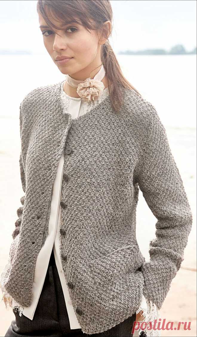 Твидовый прямой жакет Lana Grossa JACKE Ascot FILATI CLASSICI No. 13. Спицами. / Обсуждение на LiveInternet - Российский Сервис Онлайн-Дневников