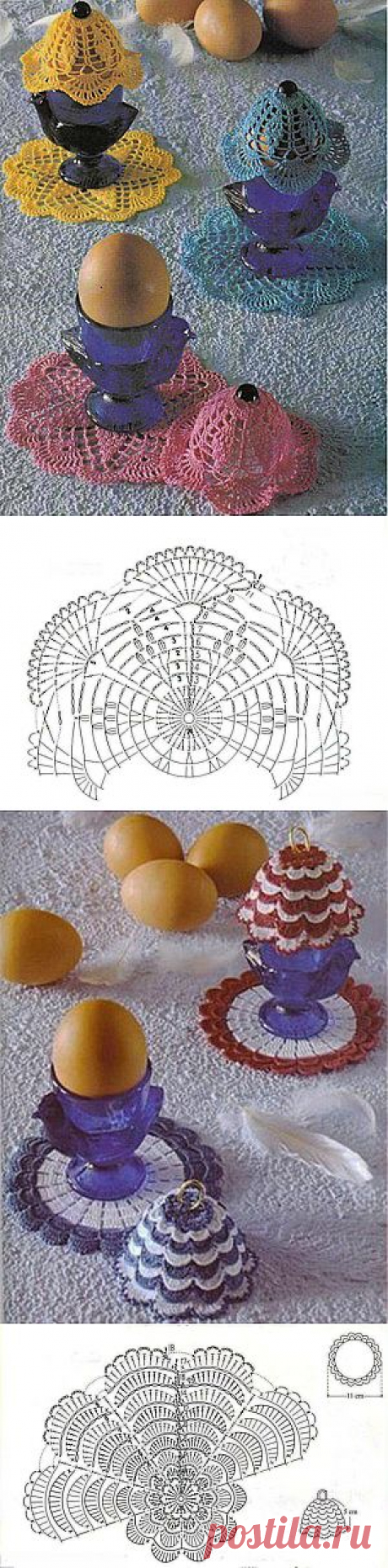 КРАСИВЫЕ САЛФЕТКИ И НАКИДКИ ДЛЯ ЯИЦ К ПАСХЕ КРЮЧКОМ..